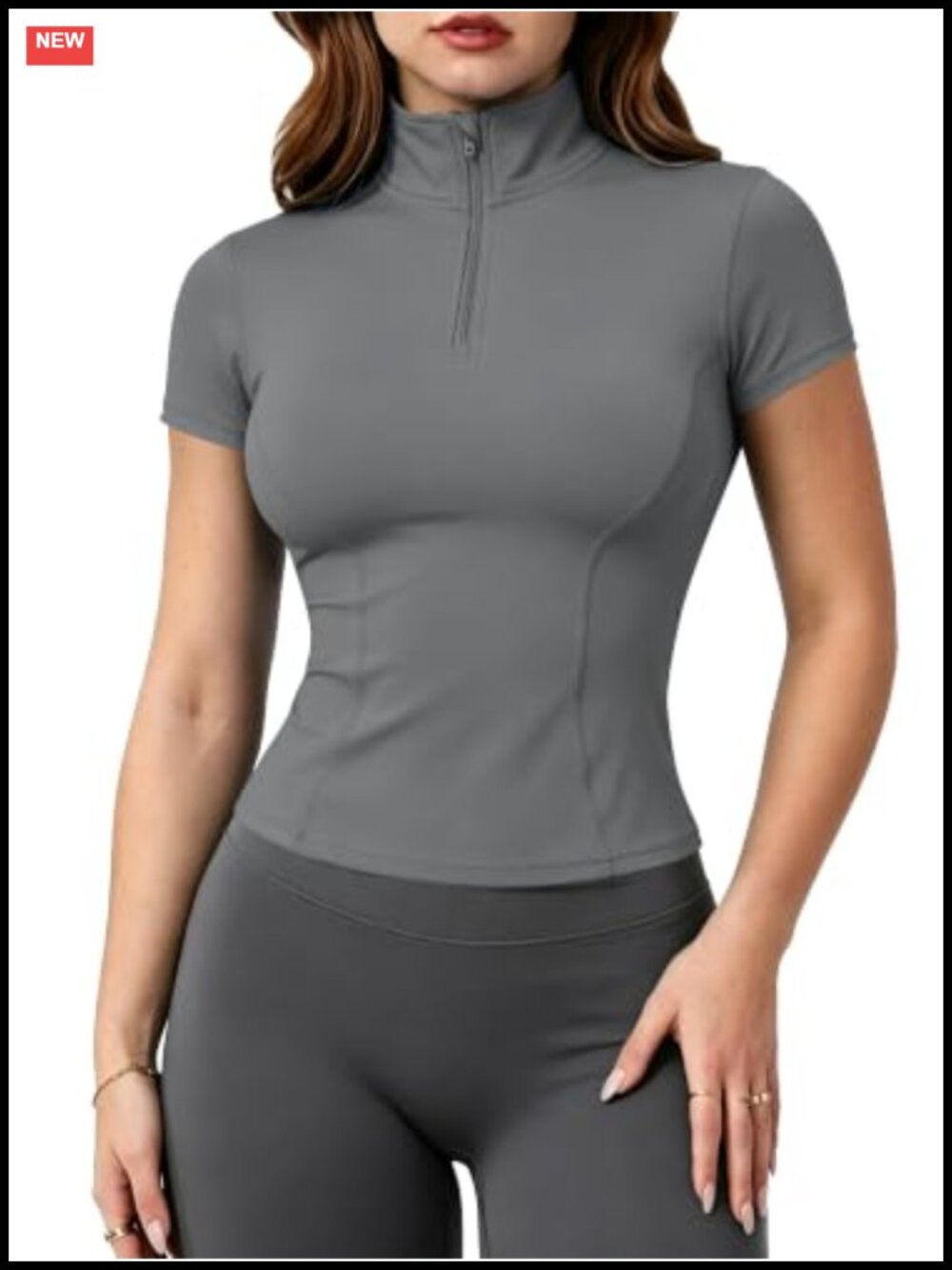Women's Half Zip Athletic Polo Shirt Slim Fit Short Sleeve Golf Top